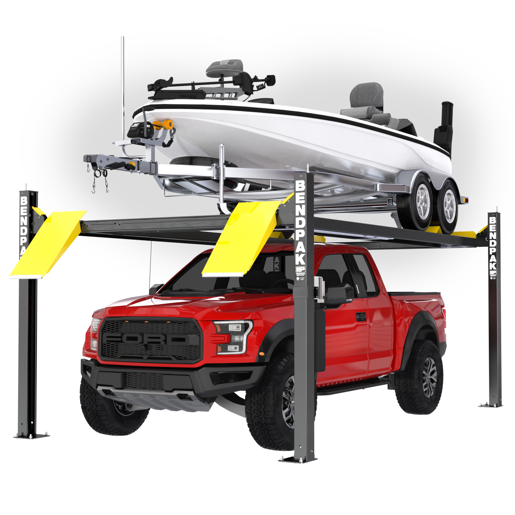 BendPak, 7500lb. Capacity Vehicle Boat Storage Lift, Capacity 7000 lb, Max. Rise 7 ft, Horsepower 3 HP, Model# HD-75BXT